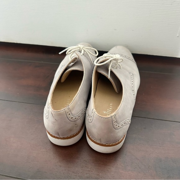 Size 9 Cole Haan Leather Oxford Toe Cap Grey Shoes - Picture 3 of 8